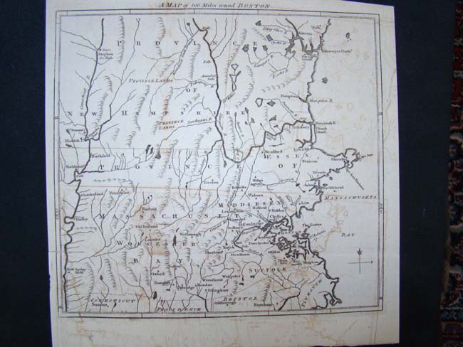 An antique Map of 100 miles around Boston published circa 1800 — image 2